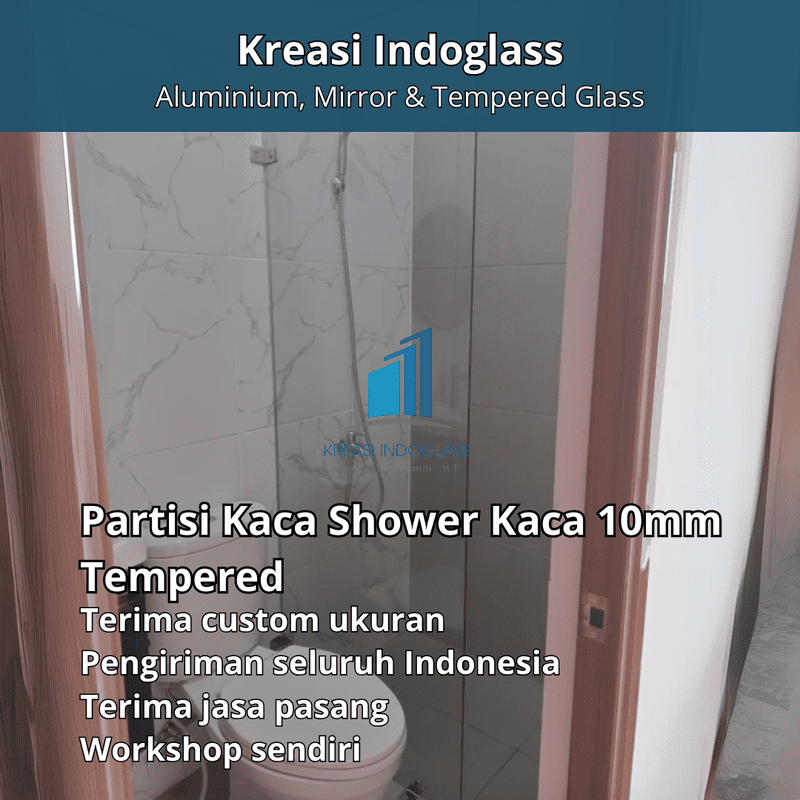 Partisi Kaca Shower | Kamar Mandi Kaca 10mm Tempered Partisi Kaca Shower | Kamar Mandi Kaca 10mm Tempered