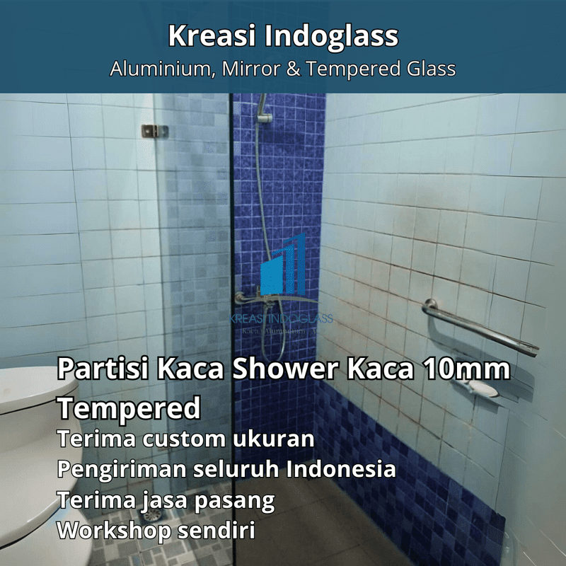 Partisi Kaca Shower | Kamar Mandi Kaca 10mm Tempered Partisi Kaca Shower | Kamar Mandi Kaca 10mm Tempered